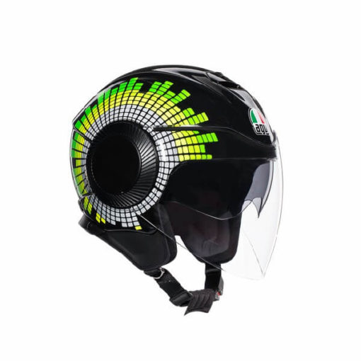 AGV Orbyt Multi Ginza Gloss Black Yellow Green Open Face Helmet