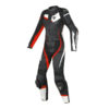 Dainese Veloster 2 pieces Lady Black White Fluorescent Red Riding Suit 1