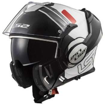 LS2 FF399 Prox Matt Black White Red Flip Up Helmet