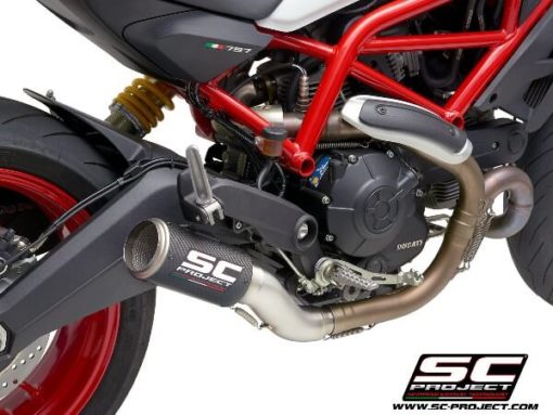 SC Project CRT D32 T36C Slip On Carbon Fiber Exhaust For Ducati Monster 797 2