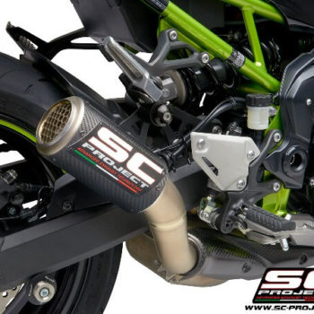 SC Project CRT K34 T36CR Slip On Carbon Fiber With Titanium Mesh Exhaust For Kawasaki Z900 2