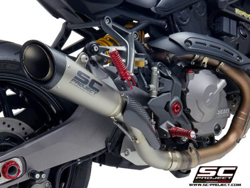 SC Project S1 D25A T41T Slip on Titanium Exhaust For Ducati Monster 821 2