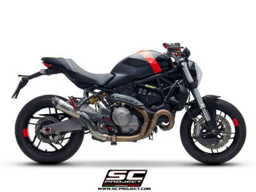 SC Project S1 D25A T41T Slip on Titanium Exhaust For Ducati Monster 821 3