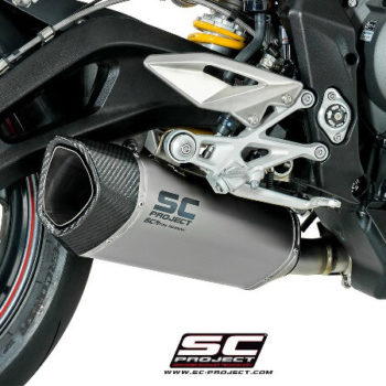 SC Project SC1 R T18 93T Slip On Titanium Exhaust For Triumph Street Triple 765 2