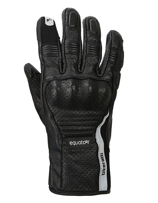 Bikeratti Equator Summer Leather Black Riding Gloves 1