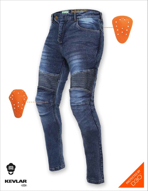 Bikeratti Steam Plus Denim Blue Riding Jeans