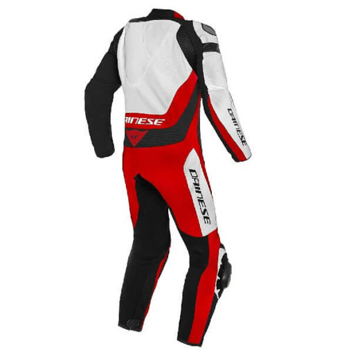 Dainese Assen 2 1 Piece Perforated Leather White Lava Red Black Riding Suit 1