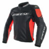 Dainese Racing 3 Perforated Leather Black Fluorescent Red Riding Jacket