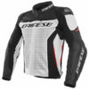 Dainese Racing 3 Perforated Leather White Black Red Riding Jacket