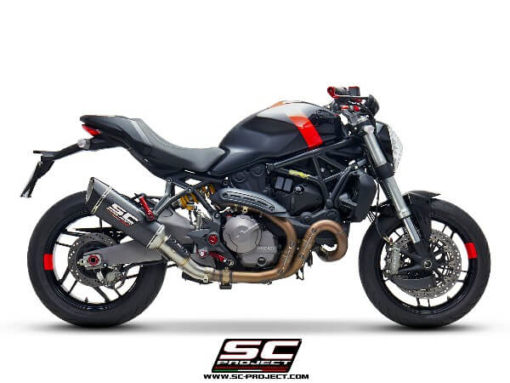 SC Project SC1 R D25 91C Slip On Carbon Fiber Exhaust Ducati Monster 821 2