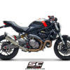SC Project SC1 R D25 91T Slip On Titanium Exhaust Ducati Monster 821 3