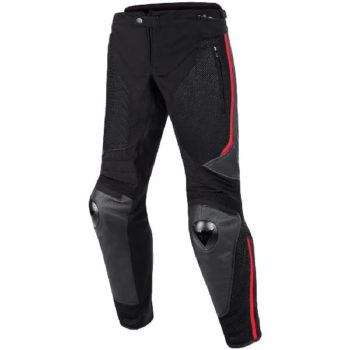Dainese Mig Leather Textile Black Red Riding Pants