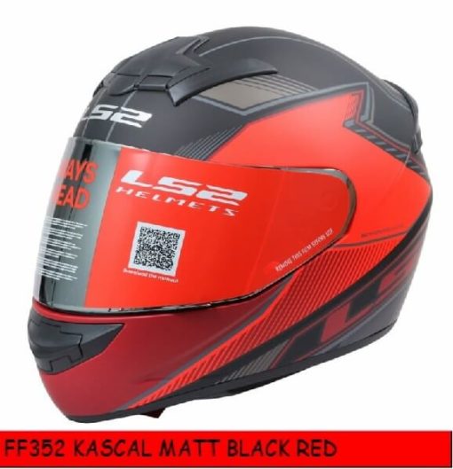 LS2 FF352 Kascal Matt Black Red Full Face Helmet