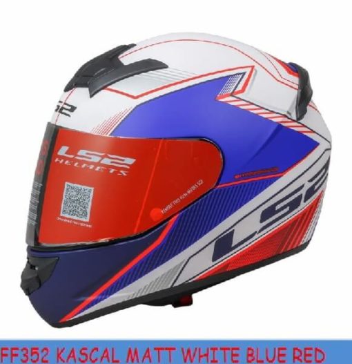 LS2 FF352 Kascal Matt White Blue Red Full Face Helmet