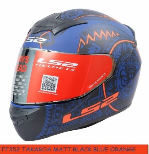 LS2 FF352 Rookie Takora Matt Black Blue Orange Full Face Helmet