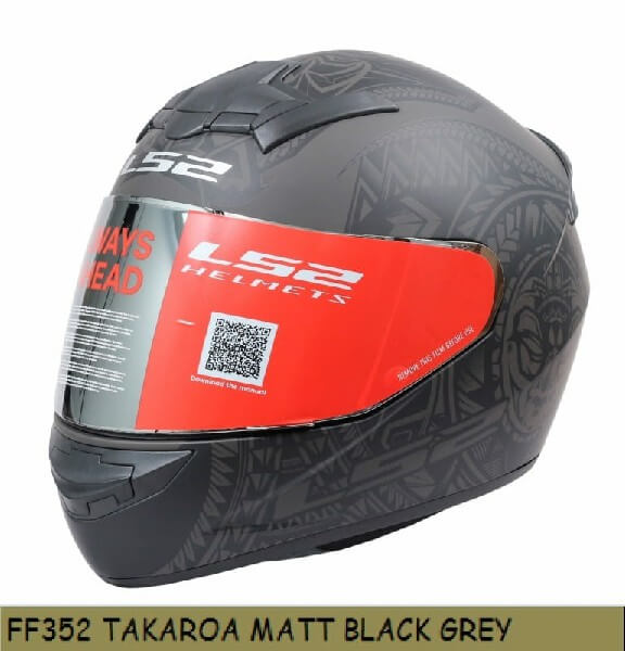 LS2 FF352 Rookie Takora Matt Black Grey Full Face Helmet