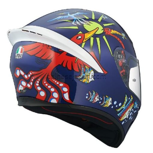 AGV K1 Top White Zoo Blue Gloss Blue Yellow Green Red Full Face Helmet 1