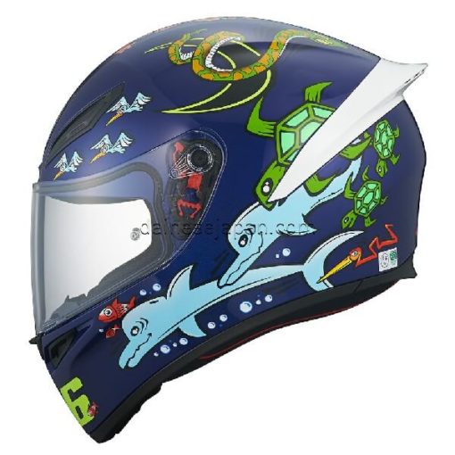 AGV K1 Top White Zoo Blue Gloss Blue Yellow Green Red Full Face Helmet 3