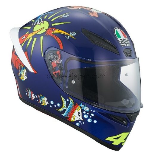 AGV K1 Top White Zoo Blue Gloss Blue Yellow Green Red Full Face Helmet