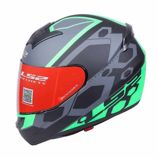 LS2 FF352 Mein Matt Black Green Full Face Helmet