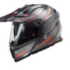 LS2 MX436 Pioneer Evo Knight Matt Titanium Fluorescent Orange Dual Sport Helmet