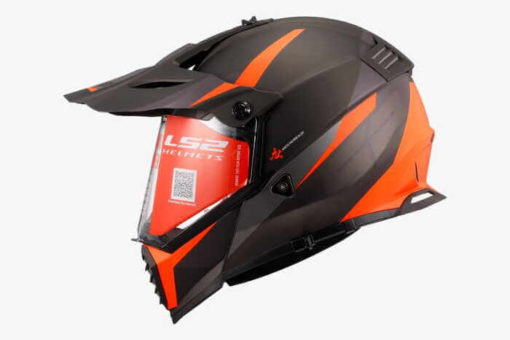 LS2 MX436 Pioneer Evo Router Matt Black Orange Dual Sport Helmet