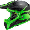LS2 MX437 Fast Evo Roar Matt Black Green Motocross Helmet 1