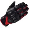 RS Taichi High Protection Leather Black Red Riding Gloves 1