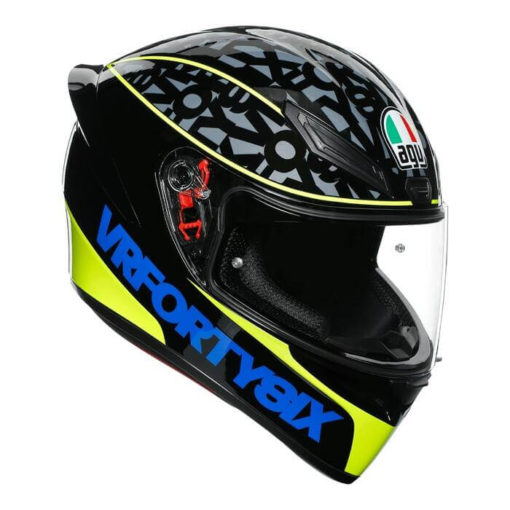 AGV K1 Speed 46 Gloss Black Fluorescent Yellow Blue Full Face Helmet