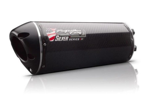 Two Brothers M2 Silver Series Carbon Flange on Exhaust for Hyosung GT250 R 2007 2015