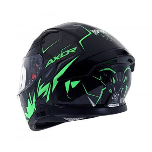 AXOR Apex Hunter Matt Black Fluorescent Green Full Face Helmet 1