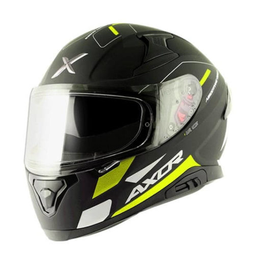 AXOR Apex Turbine Gloss Black Fluorescent Grey Full Face Helmet