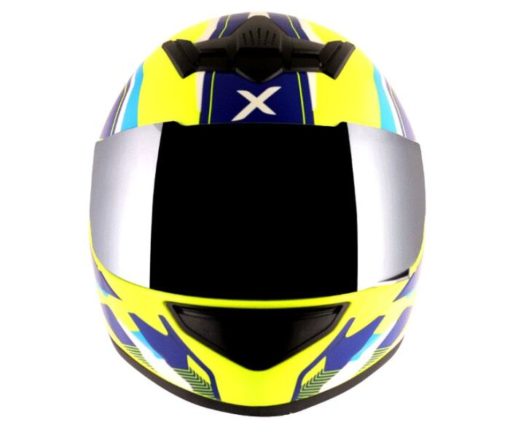 AXOR RAGE RASH Matt Fluroscent Yellow Blue Full Face Helmet 3