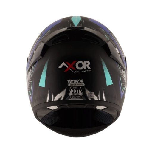 AXOR RAGE TROGON Matt Black Blue Full Face Helmet 4