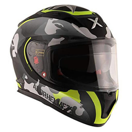 AXOR STREET CAMO Matt Black Fluorescent Yellow Full Face Helmet