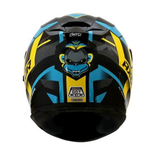AXOR STREET CRAZY Gloss Black Blue Full Face Helmet 4