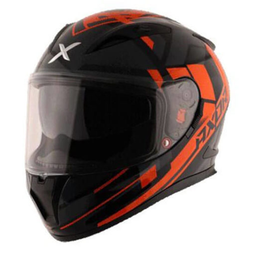 AXOR STREET CRAZY Gloss Black Orange Full Face Helmet 3