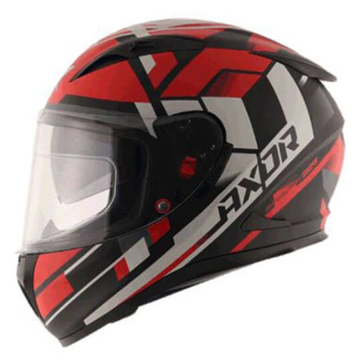 AXOR STREET CRAZY Gloss Black Red Full Face Helmet 2