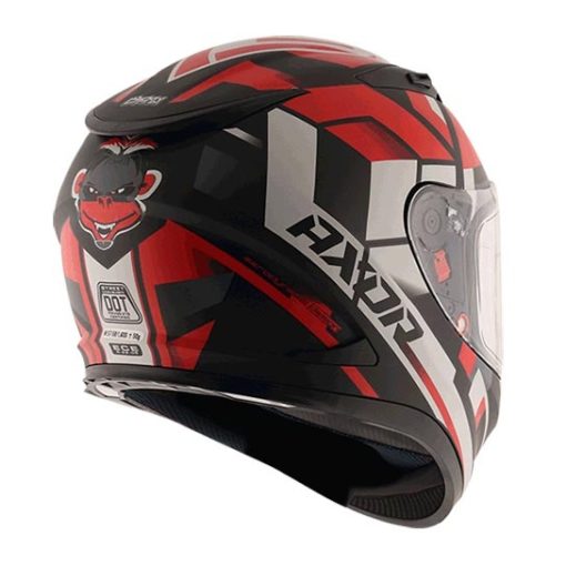 AXOR STREET CRAZY Matt Black Red Full Face Helmet 4