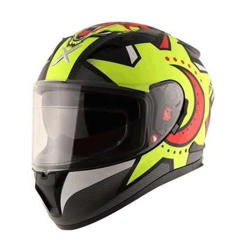 AXOR STREET WOLF Matt Black Fluorescent Yellow Full Face Helmet 2