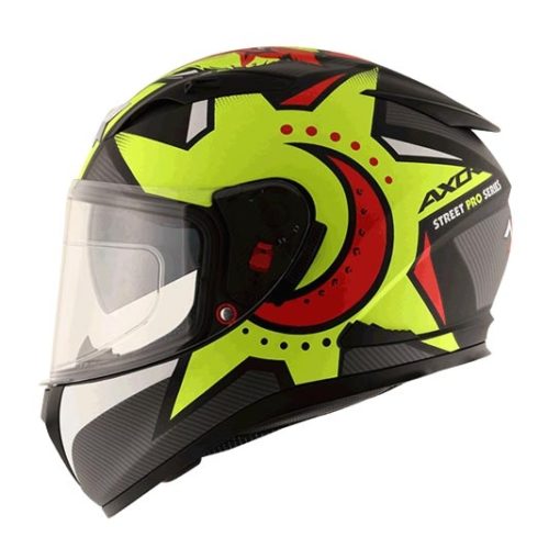 AXOR STREET WOLF Matt Black Fluorescent Yellow Full Face Helmet 3