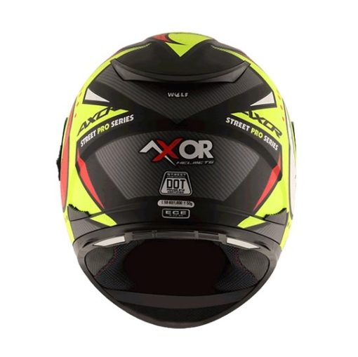 AXOR STREET WOLF Matt Black Fluorescent Yellow Full Face Helmet 4