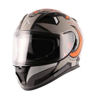 AXOR STREET WOLF Matt Black Orange Full Face Helmet 2