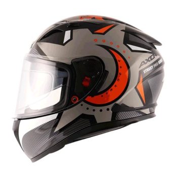 AXOR STREET WOLF Matt Black Orange Full Face Helmet 3