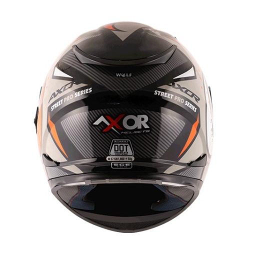 AXOR STREET WOLF Matt Black Orange Full Face Helmet 4