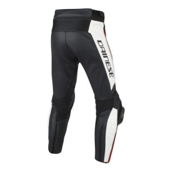 Dainese Misano Perforated Leather Black White Fluorescent Red Pants 2
