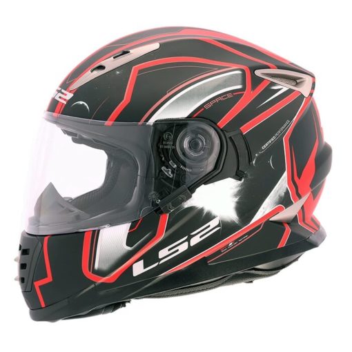 LS2 FF302 Space Matt Black Red Full Face Helmet 2