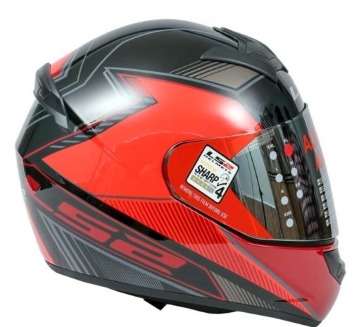 LS2 FF352 Kascal Gloss Black Red Full Face Helmet 2