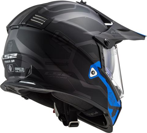 LS2 MX436 Cobra Matt Black Grey Blue Full Face Helmet 3