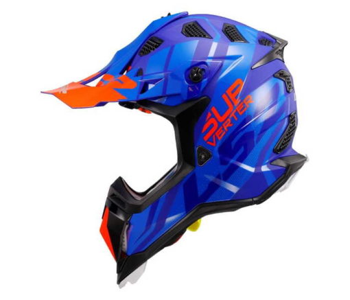 LS2 MX470 Subverter Troop Matt Gloss Blue Fluorescent Orange Motocross Helmet